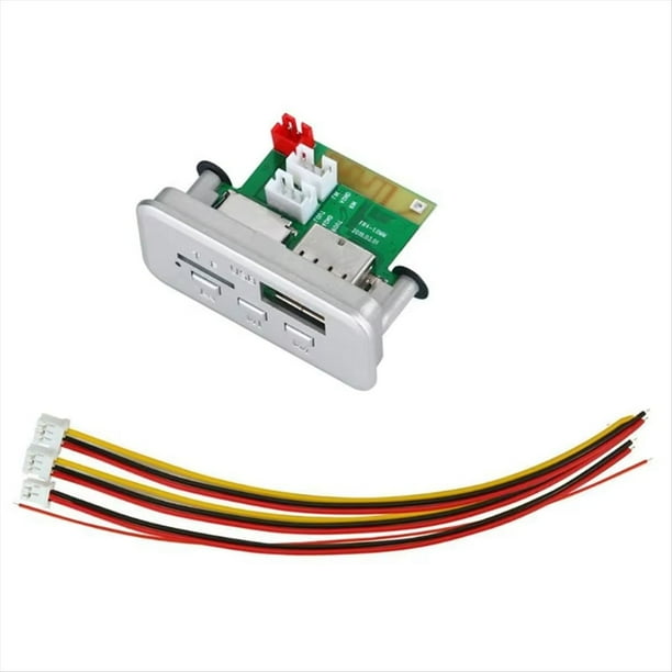 Actualización de Bluetooth 5.0 Radio de Coche Reproductor de MP3 5V 12V WMA Placa Decodificadora Módulo de Audio FM TF USB 3.5mm AUX para Automóviles Plata