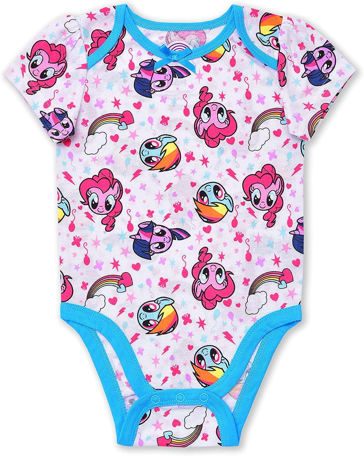 My Little Pony Rainbow Dash, Fluttershy and Twilight Sparkle Girls 5 Pack Mix of Character and Roleplay Onesies, Infant