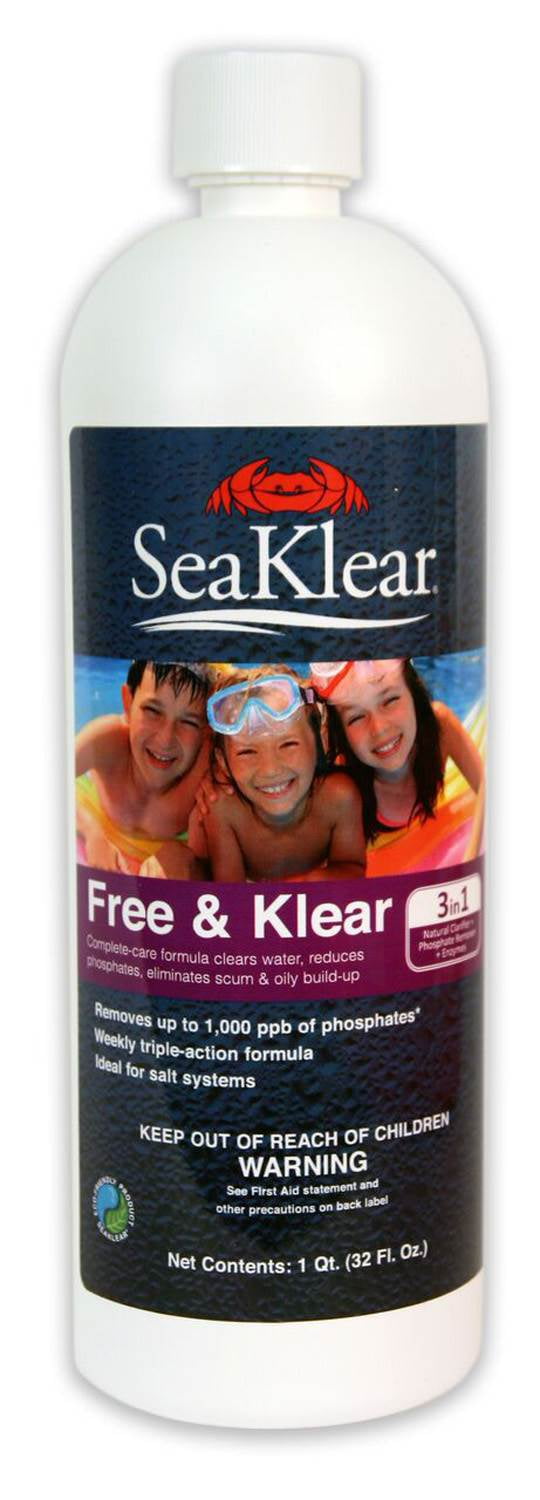 SeaKlear 1040400 Free & Klear 3-in-1 Pool Water 32oz Clarifier Phosphate Remover