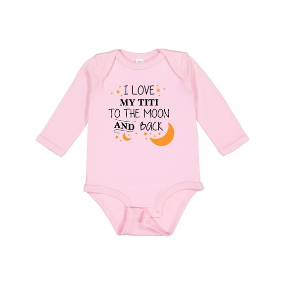 Inktastic I Love My Titi to the Moon and Back Boys or Girls Long Sleeve Baby Bodysuit