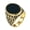 Gold, variant on Men Stainless Steel Retro Gemstone Ring Oval Black Stone Ring Cocktail Party Ring Gold Silver Size 9