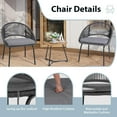 thumbnail image 6 of Betcozy 3-Pieces Garden Rocking Bistro Set, Rattan Conversation Furniture Set with PE Resin Hand-woven Wicker, Cushions, Tempared Glass Coffee Table, 6 of 7