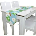 thumbnail image 3 of 13x90in SKYSONIC Rectangle Cloth Table Runner Frogs with Flowers Printed Table Runner for Wedding Birthday Holiday, 3 of 5