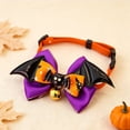 thumbnail image 4 of ZZAIXHL Halloween Pet Collar for Dogs Cat Collar with Orange Pumpkin Bow Bell Adjustable 13.39-20.05in Quick Release Breakaway Adjustable Buckle Cute Soft Collar for Small Medium Pets, 4 of 6