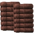 thumbnail image 1 of Canadian Linen 12 Pack Luxury Everest Washcloths12”x12”, 100% Soft Absorbent Premium Cotton Face Cloths, Lightweight Fast Dry Face Towel Set for Home, Bathroom, Hotel, Spa Salon, Gym, Pool, Dark Brown, 1 of 2