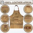 thumbnail image 2 of 100% Leather Apron For Woodworking 6 Pockets Tools Holder For Men - Dark Brown, 2 of 3