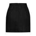 thumbnail image 5 of Luxtrada Women's Faux Suede High Waist A-line Split Mini Skirt (Black,L), 5 of 9