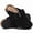 Black, variant on Suede Cork Footbed Clogs for Women & Men, Arch Support Closed-Toe Potato Shoes, Adjustable Buckle Slip-On Mules