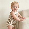 thumbnail image 5 of biudgviw Baby Girl Clothes Breathable Plaid Camisole Bodysuit Newborn Infant Outfit Button Front Sleeveless Casual Onesies(Coffee,0-3 Months), 5 of 7