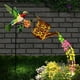 thumbnail image 1 of Luces solares de suelo con forma de pájaros y flores para decoración de jardín al aire libre | Lámpara solar de resina impermeable para caminos, multicolor, 80 cm | Iluminación ambiental para patios, 1 of 6