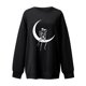 thumbnail image 3 of Blusa de manga larga suelta con cuello redondo y estampado de Halloween para mujer Pompotops FGAJ19418, 3 of 4