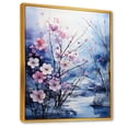 thumbnail image 2 of Designart "Icy Blue River Scene" Snow Floater Framed Wall Art Living Room, 2 of 5