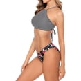 thumbnail image 4 of Charmo Womens Bikini Swimsuit Set Halter High Neck Cross Back Bathing Suit, 4 of 6