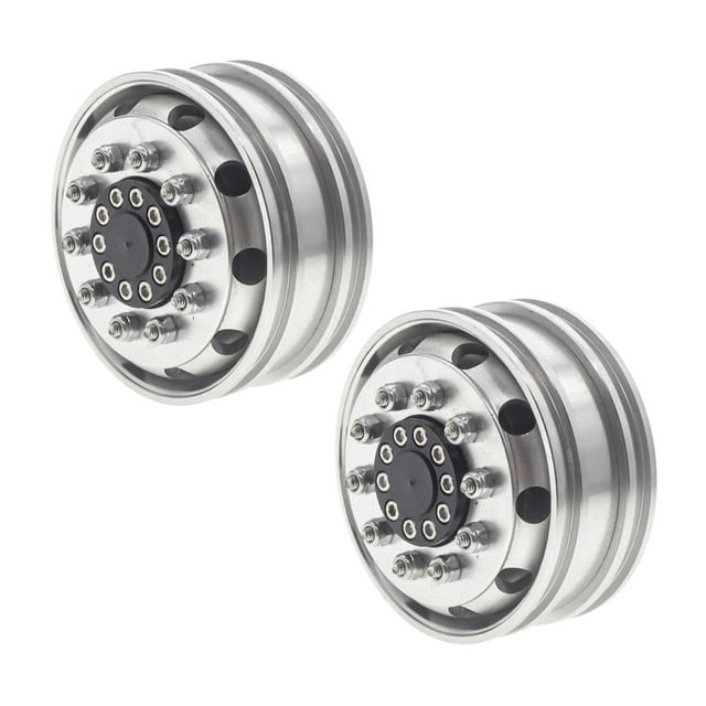 Cubo de llanta 10 radios 14 escala RC perfecl 2 uds remolque camión coche DIY montaje modificación vehículo modelo actualización reemplazo piezas de parte delantera
