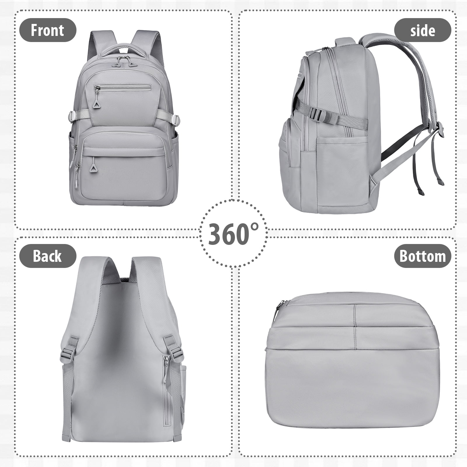 Gynky School Backpack, Large Capacity Bookbag Cute Girlish Water-Resistant Laptop Backpacks for Teen Adults Tween, Fashion Aesthetic Lightweight Travel Daypack for Women Middle School College
