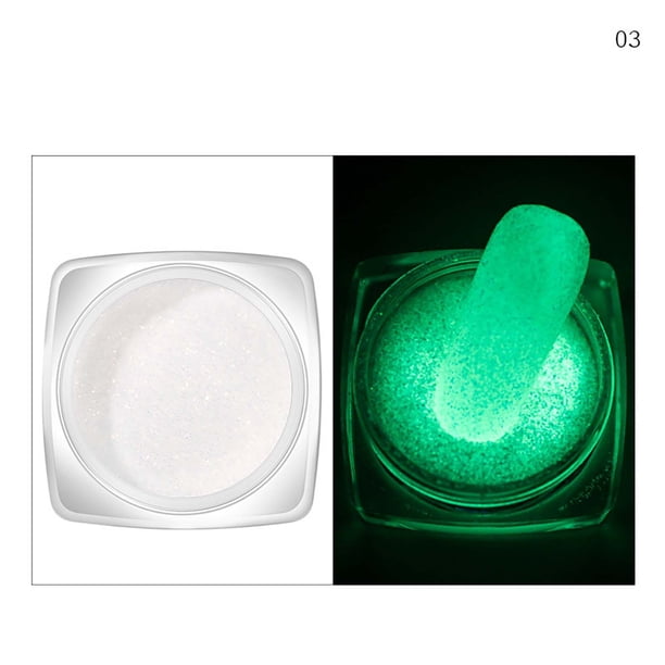 Polvos para uñas, paquete de 6 colores, para decoración de uñas, polvos luminosos, pinceles de maquillaje