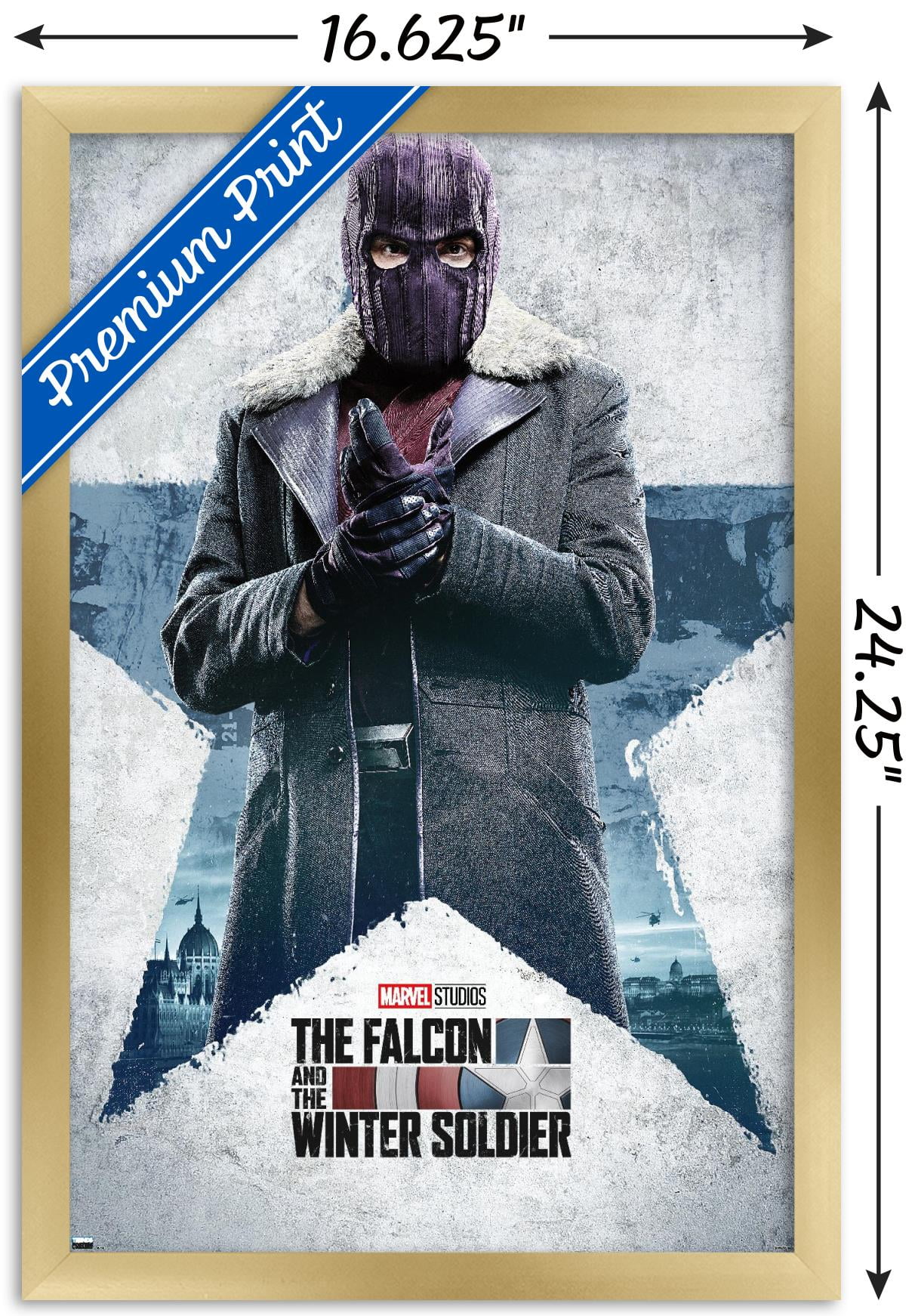 Marvel Falcon and Winter Soldier - Baron Zemo One Sheet Wall Poster, 14.725" x 22.375", Framed