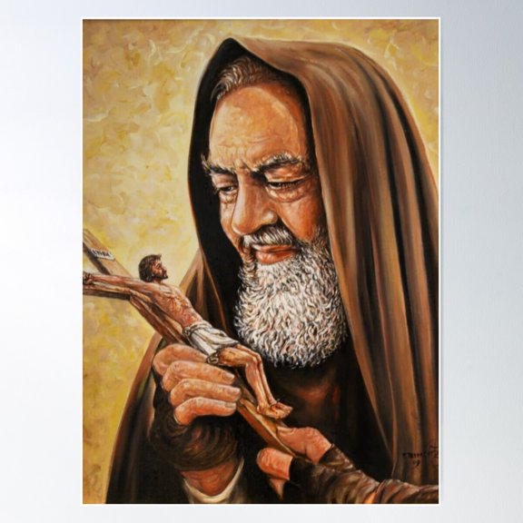 Saint Padre Pio, St. Padre Pio Poster, Padre Pio Poster Wall Art, Modern Wall Decor For Living Room Bedroom, 24x36 UNFRAMED
