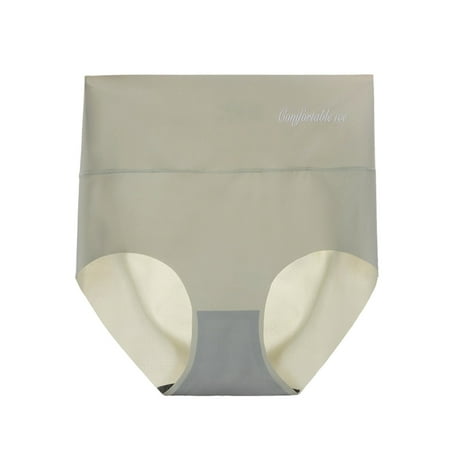 

Luiyenes High waist ice silk seamless panties women s abdomen and hips breathable womens underwear