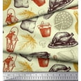 thumbnail image 3 of Soimoi Poly Georgette Fabric Vegetables,Non Veg & Pizza Food Fabric Prints By Yard 42 Inch Wide, 3 of 3