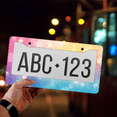 thumbnail image 4 of 1 Pcs Colorful Bokeh License Plate Frame, License Plate Cover for Car Decorative Parts, Aluminum License Plate Bracket Holder Rust-Proof Weather-Proof for US Standard Car, 4 of 9