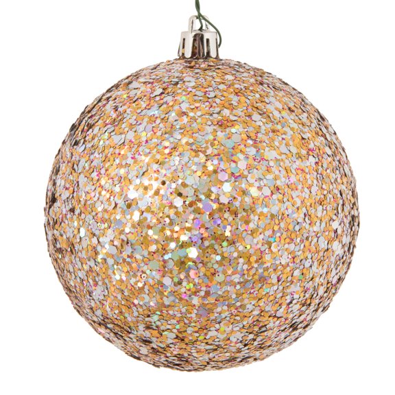 Vickerman 4" Multi-color Sequin Glitter Ball Christmas Ornament, 6 Pieces per bag