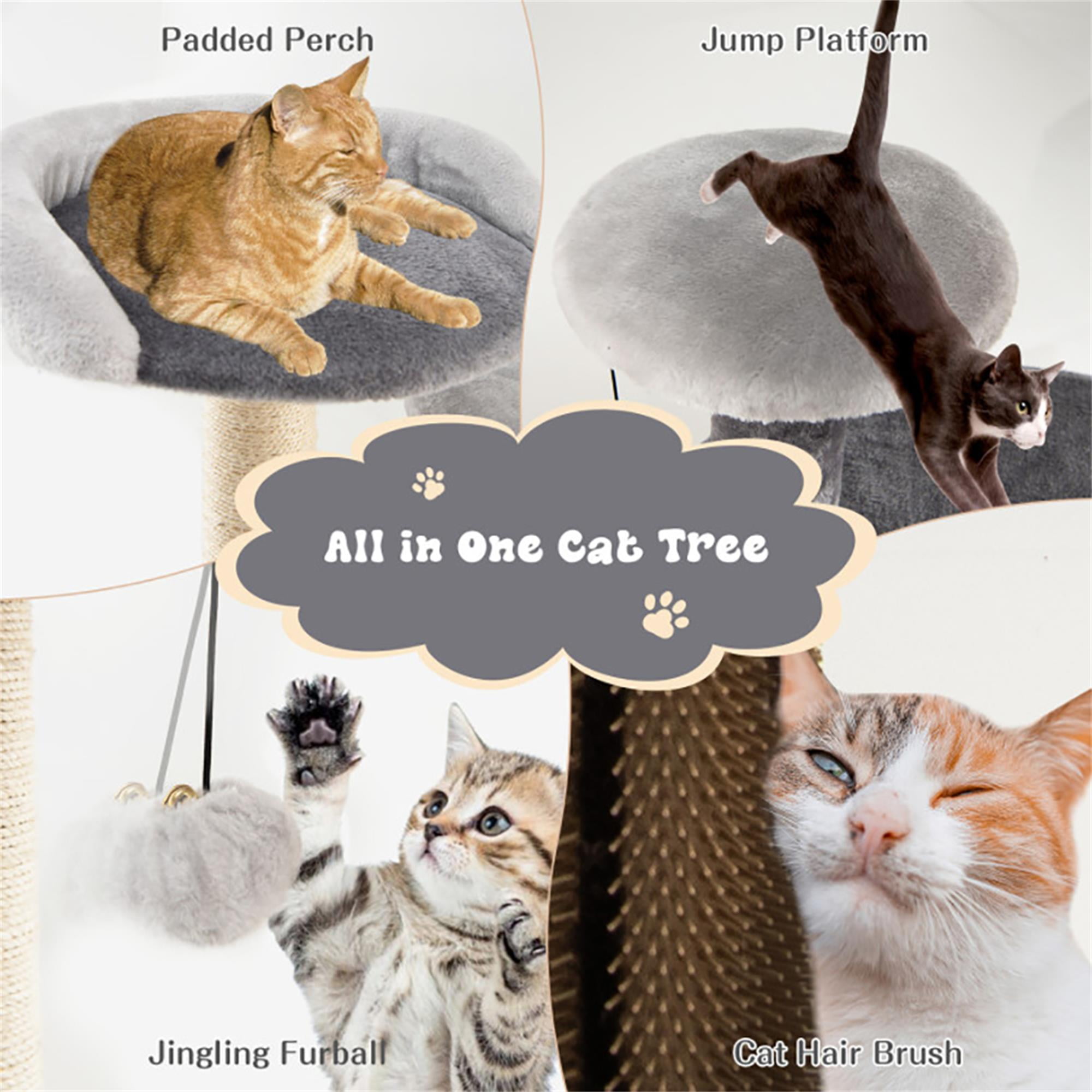 Kadyn 40" Cat Tree for Indoor Cats, Plush Cat Tower with 2-Tier Cat-Hole Condo, Perch and Sisal for Kittens, Gray