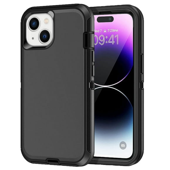 Entronix Funda Resistente para iPhone 15, Triple Capa, Resistente a Golpes y Anticaídas, Color Negro