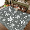 thumbnail image 6 of Bleum Cade Christmas Rug for Living Room 8x10 Area Rugs, Snowflake Washable Rugs for Bedroom Dinning Room,Grey Soft Low Pile Rug,Non Slip Durable Large Carpet for Christmas Decorations, 6 of 8