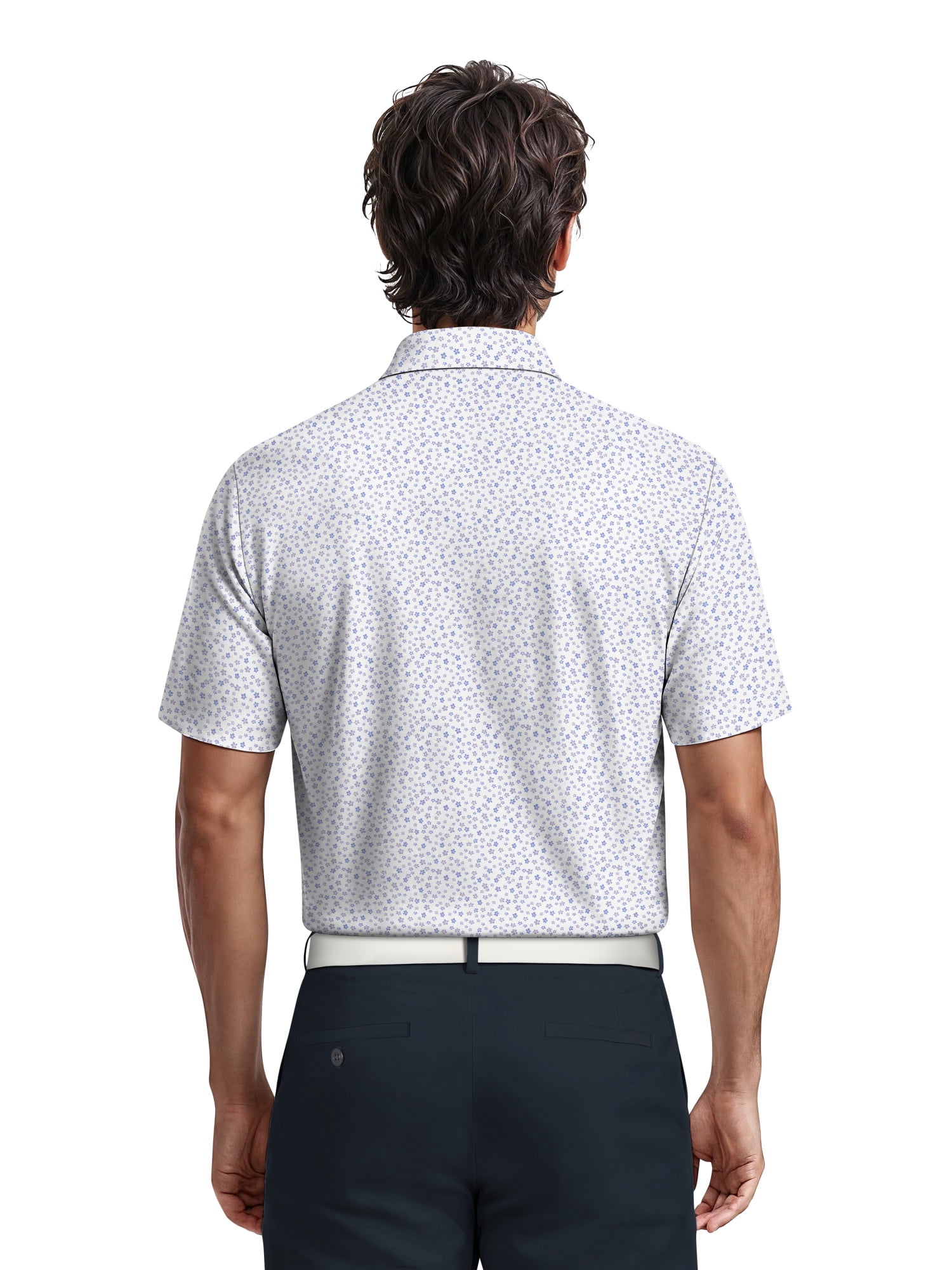 Ben Hogan Men's & Big Men's Performance Confetti Floral Short Sleeve Polo Shirt, up to 5XL
