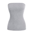 thumbnail image 3 of MixMatchy Women's Solid Basic Cotton Stretchy Long Bandeau Tube Top, Made in USA, 3 of 4