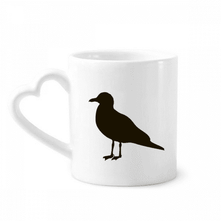 

Black Seagull Animal Portrayal Mug Coffee Cerac Drinkware Glass Heart Cup