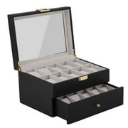 20 Grids Elegant Wood Wrist Watch Display Case Jewelry Accessories Collection Storage Holder Gift Box Organizer