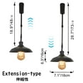 thumbnail image 3 of FSLiving Adjustable Height Track Pendnat Light H-Type Industrial Retractable Track Spotlight with Telescoping Rod Gimbaled Lamp-Post Halo Track Instant On Cover Lamp, Matte Black - 1 Light, 3 of 7