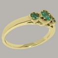 thumbnail image 4 of LBG British Made Solid 14k Yellow Gold ring with Natural Emerald Womens Engagement Ring - 33 size options - Size 9.75, 4 of 7