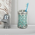 thumbnail image 3 of nu steel SF4H Sea Foam Toothbrush Holders Storage, Bath Collection, Bathroom Vanity Countertops Aqua Finish, Mosaic Glass/Stainless Steel, 3 of 4