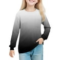 thumbnail image 2 of Cowsor Girl's Crew Neck Tie Dye Sweatshirts with No Hood Casual Color Block Long Sleeve Pullover Tops, 2 of 7