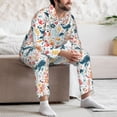 thumbnail image 7 of Susaid Sea Life 1 Print Men's Long Sleeve Pajama Set, Two-Piece Button-Down Loungewear PJs Set, Comfortable Sleepwear for Relaxation-Medium, 7 of 7