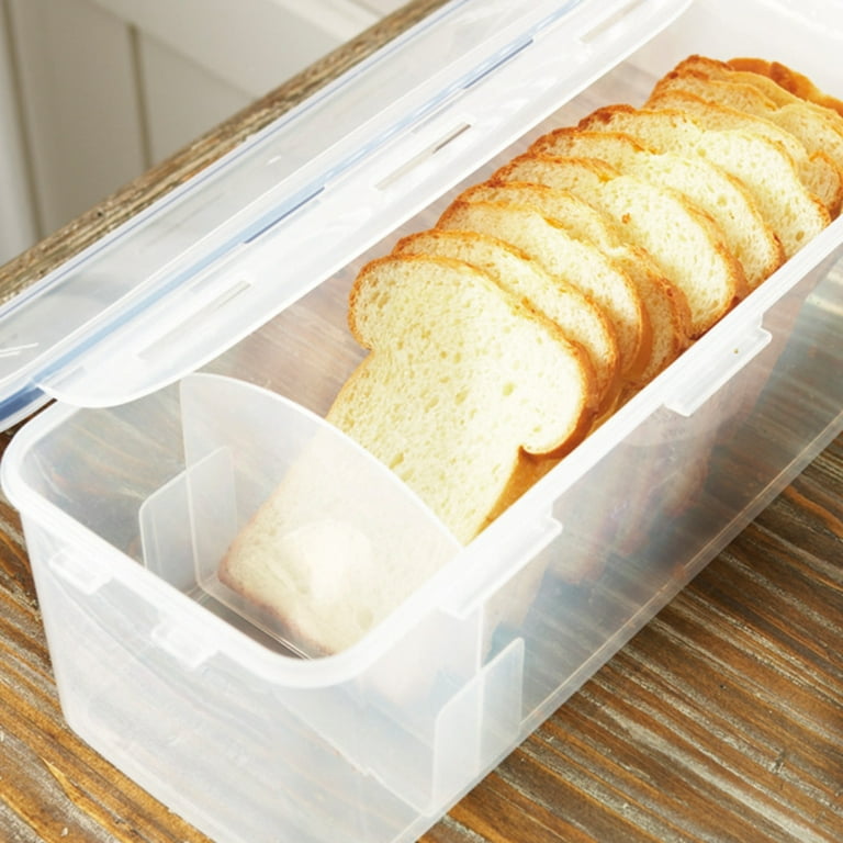 LocknLock Plastic Bread Box Container 21.1-Cup Airtight Divided