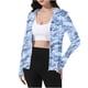 thumbnail image 4 of Chaquetas y prendas de vestir exteriores informales con capucha y manga larga de color degradado para mujer, con capucha y hebilla para el pulgar, ropa de protección solar, parte superior de poliéster, 4 of 7