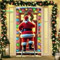 thumbnail image 4 of Christmas Door Cover Curtain, Polyester Christmas Front Door and Wall Decoration, Indoor Outdoor Holiday Party Backdrop for Home, Porch, Office, and Festival Events, 4 of 4