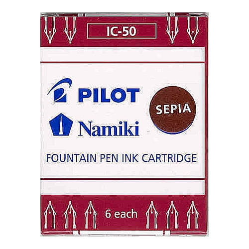 Pilot Namiki Fountain Pen Ink Cartridge - Sepia - 6pk Refill
