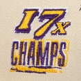 thumbnail image 3 of Men's Mitchell & Ness Cream/Purple Los Angeles Lakers 17x NBA Champions Soul Legacy Defined Snapback Hat, 3 of 4