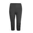 thumbnail image 7 of Knee Cutout Capri Leggings for Women High Waisted Cropped Yoga Leggings Seamless Fit Athletic Workout Pants Running Fitness , #02 Black, L, 7 of 7