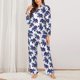 thumbnail image 2 of Balery Boho elephant Conjunto de Pijama con Estampado para Mujer, Conjunto de Dos Piezas con Manga Larga, Ropa de Dormir Suave con Bolsillos, Pijamas Cómodos-Medium, 2 of 7
