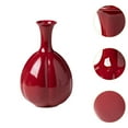thumbnail image 2 of Pequeño jarrón rojo,Jarrón de cerámica roja Jarrones decorativos modernos Rústicos,Jarrón de cerámica rojo de estilo rústico para sala de estar creativa,Estantería de cocina Jarrones, 2 of 6