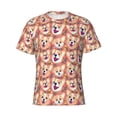thumbnail image 3 of Naloa Corgi Head with Floal Men's T-Shirt Sport T-shirt Men's Basic Tee Casual Men's Shirt, Round Neck, Short Sleeves - XX-Large, 3 of 5