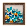 thumbnail image 2 of Gango Home Decor Lovely Watercolor-Style Teal & Orange Butterfly Print; One 12x12in Art Print in Gold Trim Brown Frame, 2 of 4