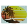 thumbnail image 2 of Tropical Cutting Board, Sunset at Exotic Beach with Palm Trees Birds Summer Vacation Theme Pattern, Decorative Tempered Glass Cutting and Serving Board, Large Size, Yellow Coral Brown, by Ambesonne, 2 of 5
