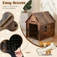 thumbnail image 5 of RYPetmia Wooden Dog House with Roof Dogs Indoor and Outdoor Use for Small Medium Dog Cat, Dog Kennel for Playing and Resting, Brown, 5 of 10